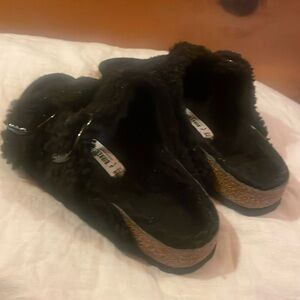 Fuzzy Birkenstock slides